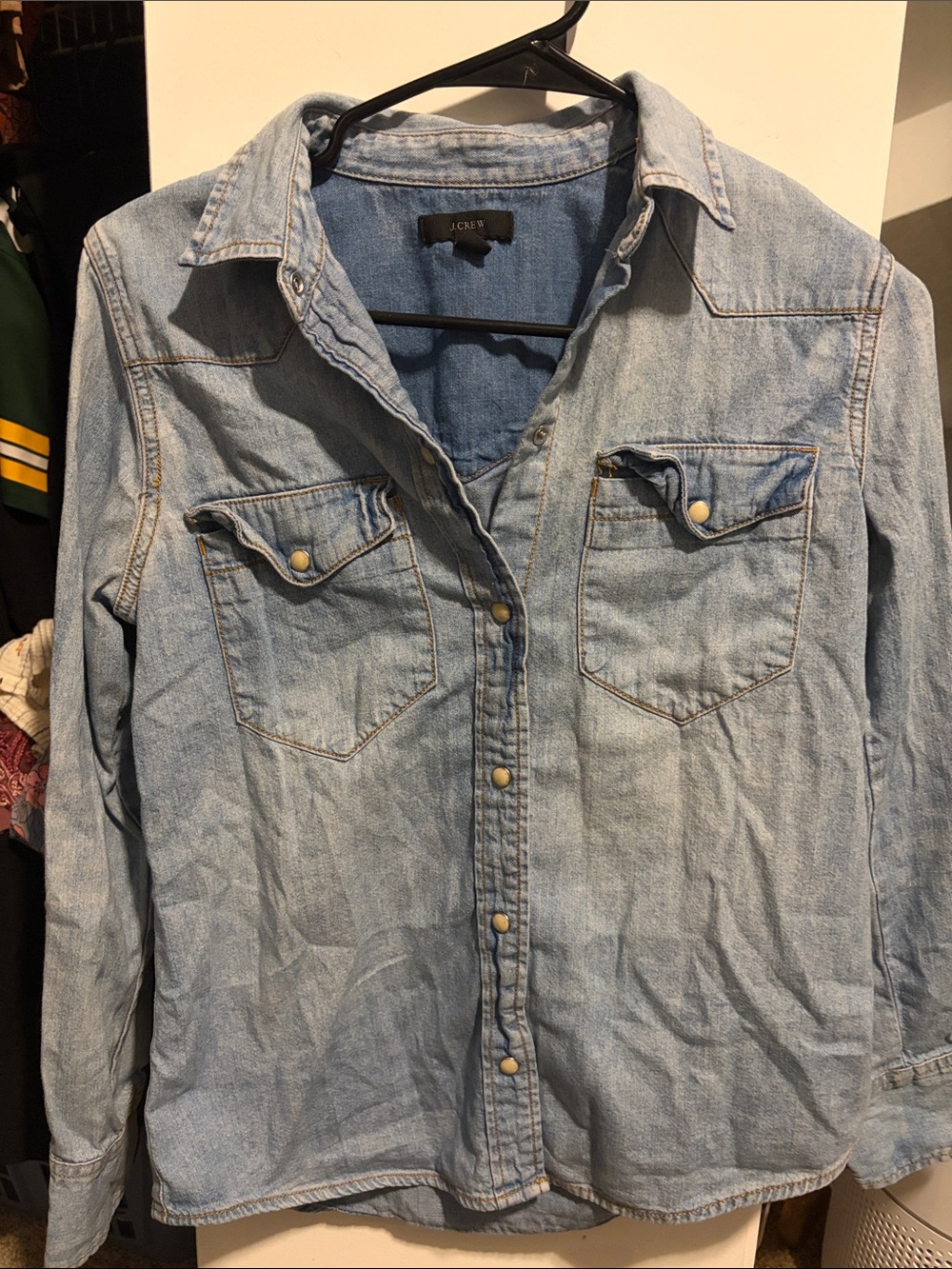 J. Crew Light Blue Denim Shirt - Casual Button-Up